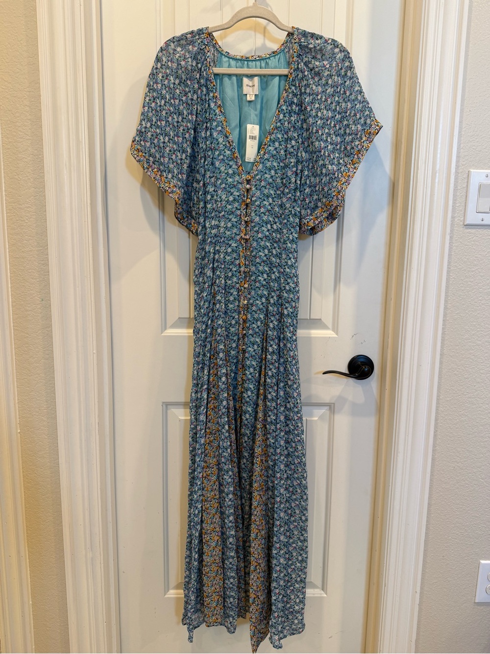 By Anthropologie Pleated Smocked Maxi Dress - Picture 3 of 7
